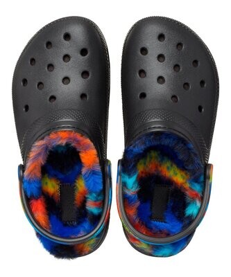 Crocs | Black & Blue Spray-Dye Lined Classic Clog - Adult