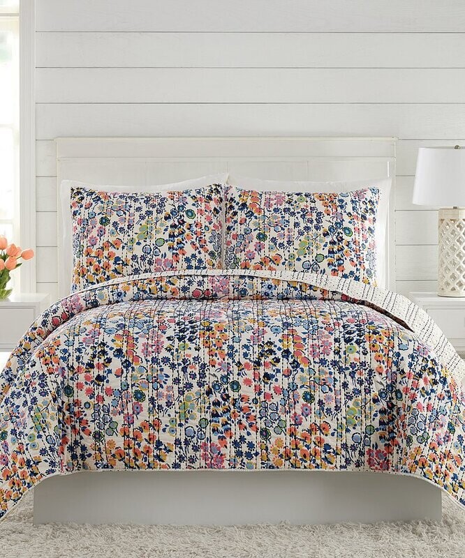 Blue Petite Floral Cotton Quilt
