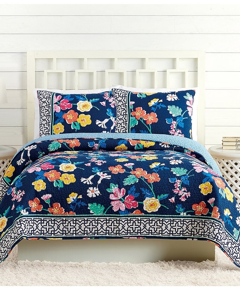 Maybe Navy Floral Cotton Quilt Maybe Navy Floral Cotton Quilt