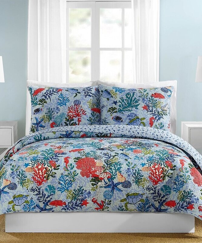 Blue Floral Shore Thing Quilt