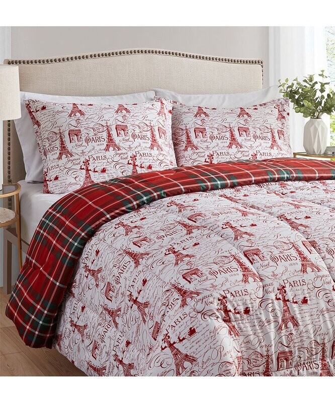 Holiday Red Parisienne Microfiber Comforter Set