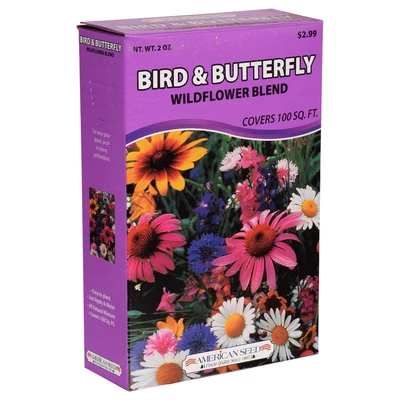American Seed Bird & Butterfly Wildflower Mix, 2 oz. Box