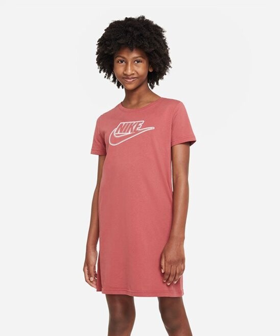 Canyon Rust & White Sportswear Futura T-Shirt Dress - Girls Canyon Rust & White Sportswear Futura T-Shirt Dress - Girls