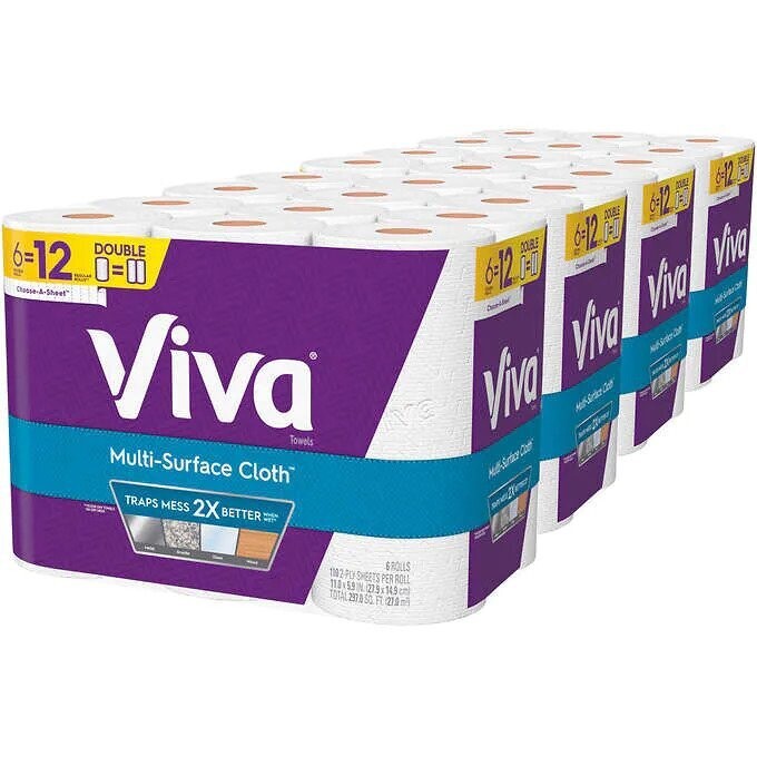 Viva Multi-Surface Cloth Paper Towels, 2-Ply, 110 Sheets, 24-count Viva Multi-Surface Cloth Paper Towels, 2-Ply, 110 Sheets, 24-count
