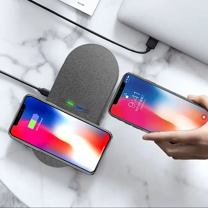 New Dual 15W Wireless Charger Multifunctional 2-in-1 Wireless Fast Charge Amazon Cross-border Creative Dual Charge