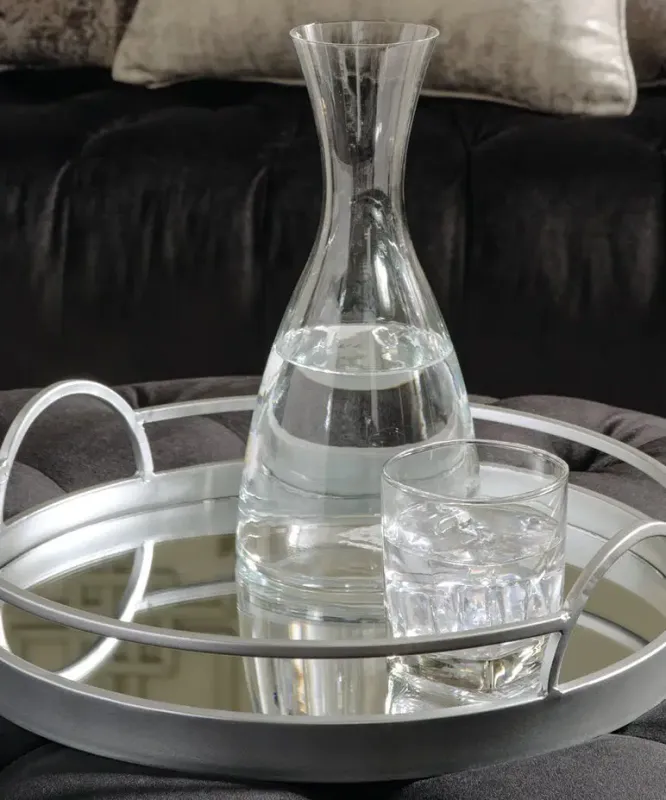 Tray-Silver tone Mirror Adria
