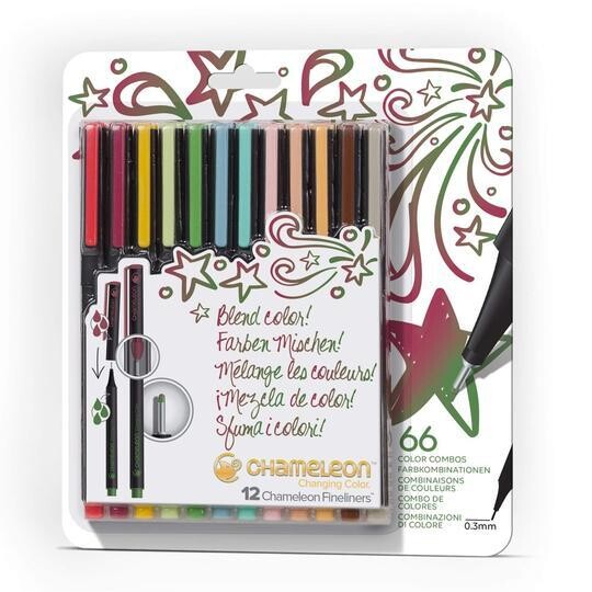 Chameleon Fineliners 12 pack Designer Colors