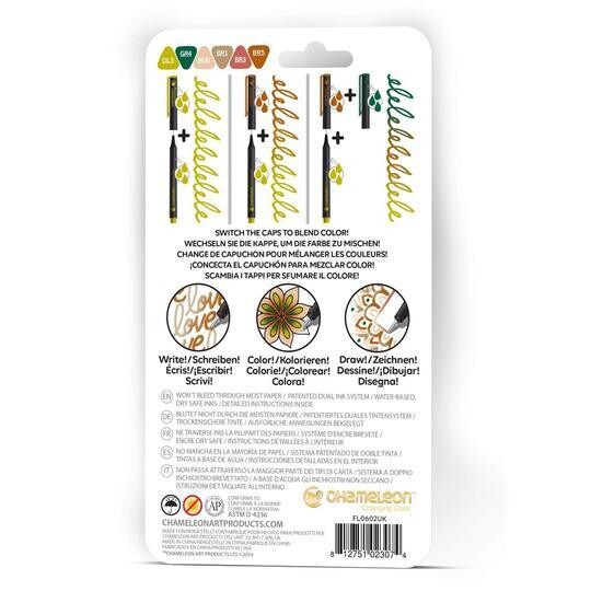 Chameleon Fineliners 6 pack Nature Colors
