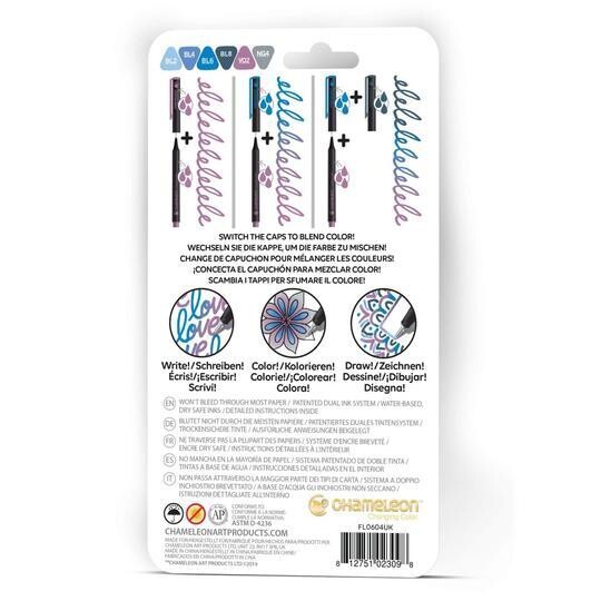 Chameleon Fineliners 6 pack Cool Colors