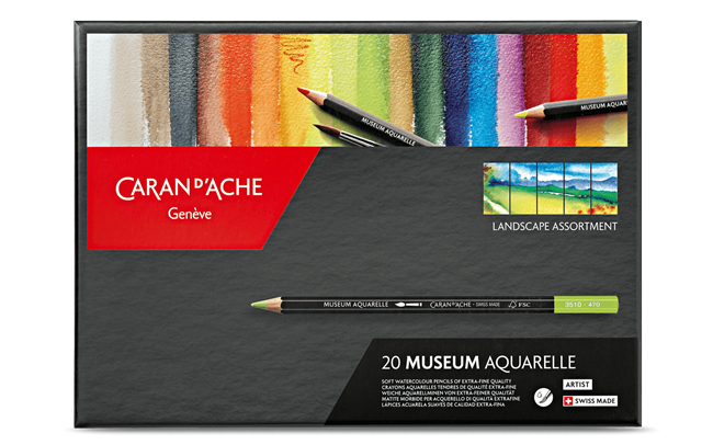 Caran Dache Museum Aquarelle 20 Color Pencil Landscape