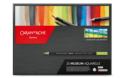 Caran Dache Museum Aquarelle 20 Color Pencil Landscape