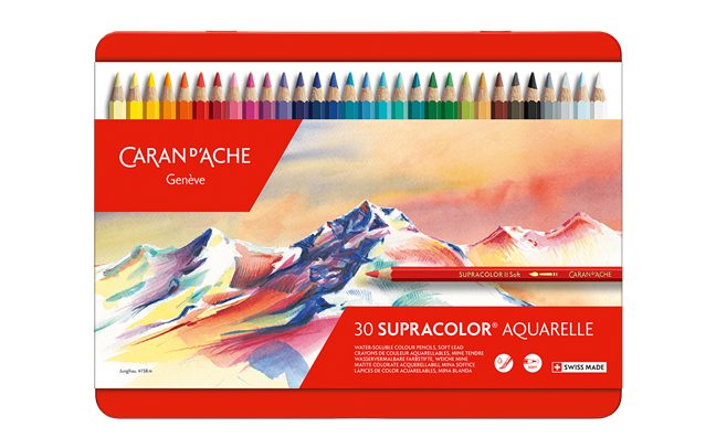 Caran Dache Supracolor Pencils Metal Box 30 Shades