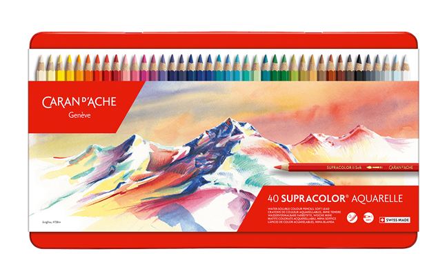 Caran Dache Supracolor Pencils Metal Box 40 Shades