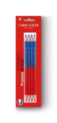 Caran Dache Prismalo Bicolor 4 Pc Blue&Red Blister Pack