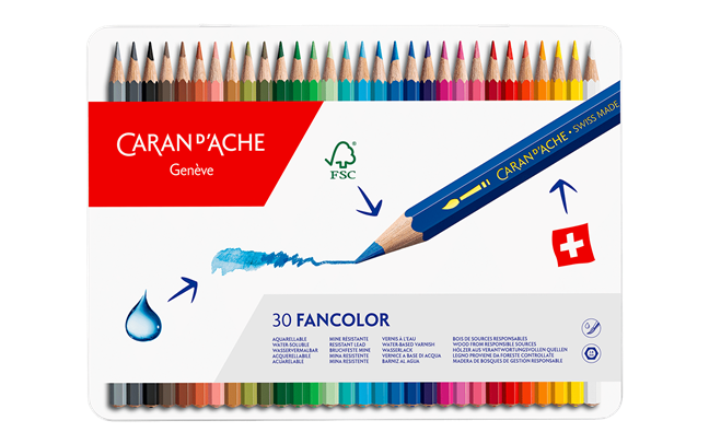 Caran d'Ache Fancolor Color Pencils 6 Metallic Colors