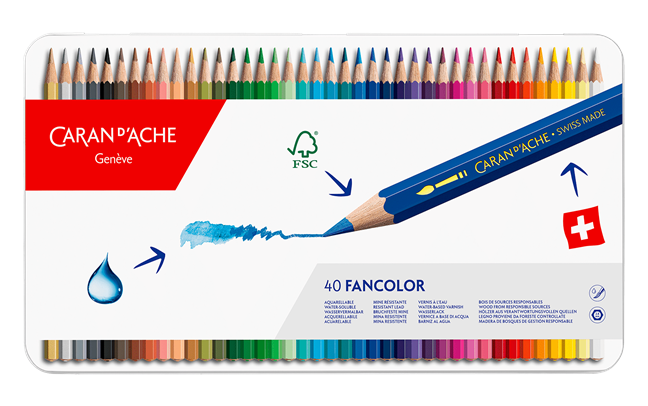 Caran Dache Fancolor Pencils Assorted 40 Pcs