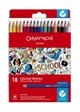 Caran Dache Water Soluble Pencils Cardboard 18 Shades