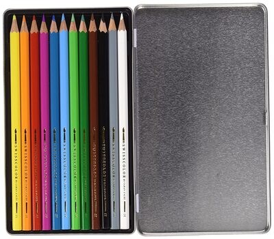 Caran D&#39;Ache Swisscolor Watercolor Pencils 12 Shades