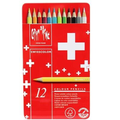 Caran Dache Swisscolor Watercolor Pencils 12 Shades