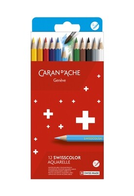 Caran Dache Swisscolor Water Soluble Pencils 12 Shades