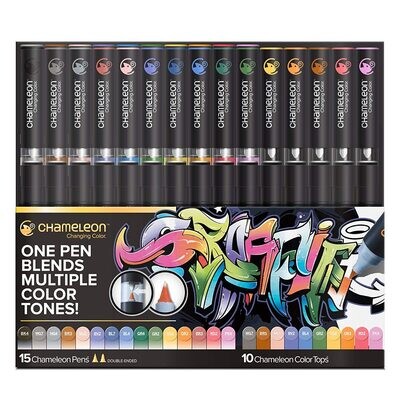 Chameleon 15 Color Pens+10 Color Tops 25 Pen Deluxe Set