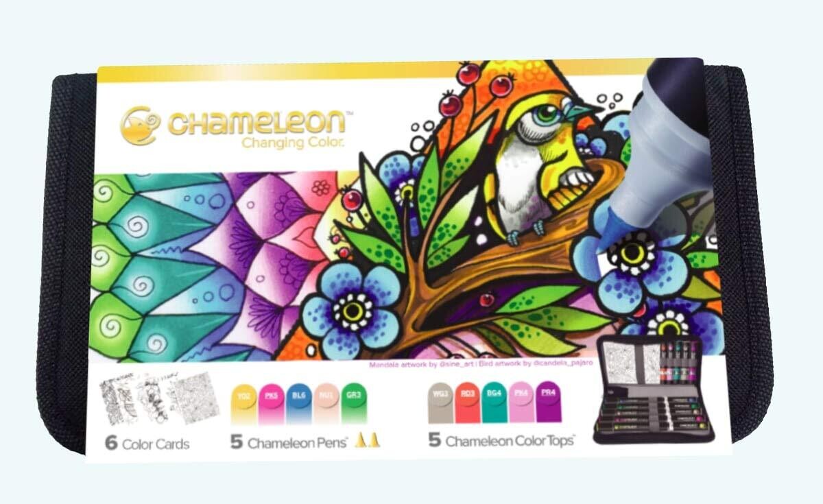 Chameleon 5 Pens 5 Color Tops 6 Color Cards Travel Case