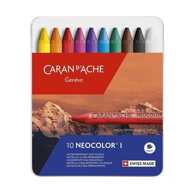 Caran Dache Neocolor I Metal Box 10 Colours Pastel Set