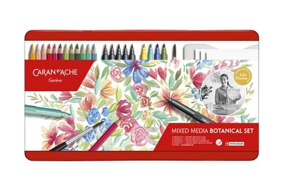 Caran D'Ache Botanical colouring and lettering set by Julie Thomas + 1 online class