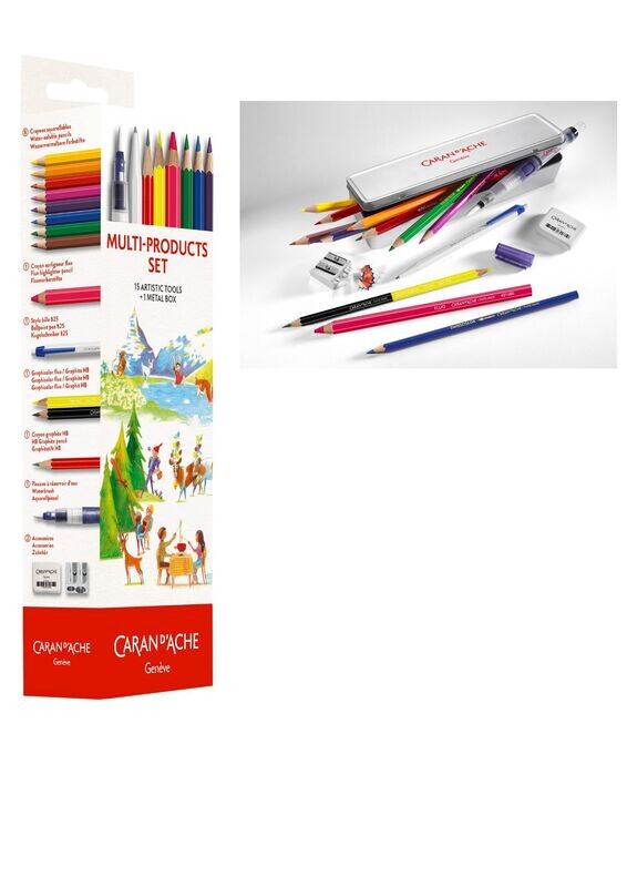 Caran D&#39;Ache Multi-Product Set - 16 Assorted Pcs College Set