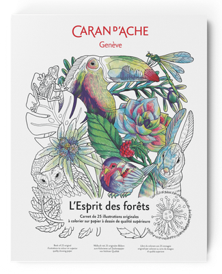 Caran D&#39;Ache L’esprit Des Forêts A4 Colouring Book 25 Drawings 250 Gsm