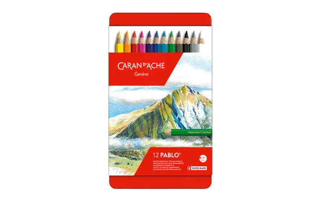 Caran D&#39;Ache Artist Pablo Color Pencils 12 Shades