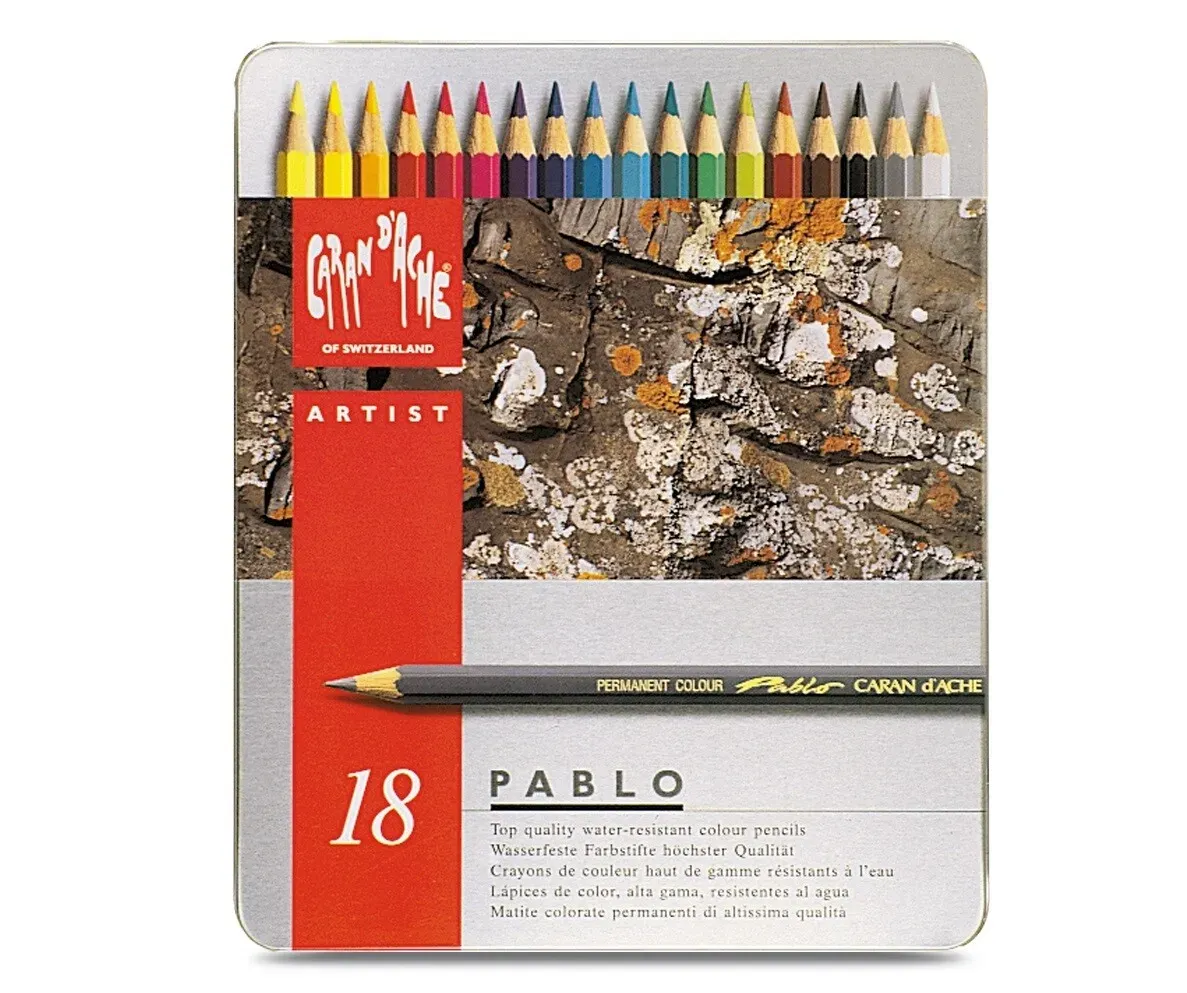 Caran D&#39;Ache Artist Pablo Color Pencils 18 Shades