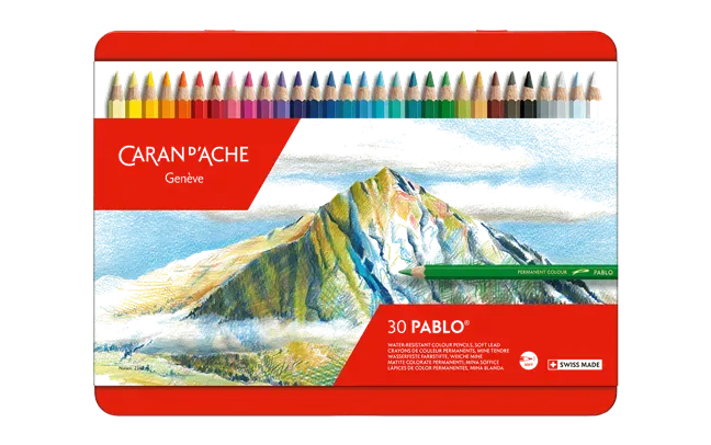 Caran D&#39;Ache Artist Pablo Color Pencils 30 Shades