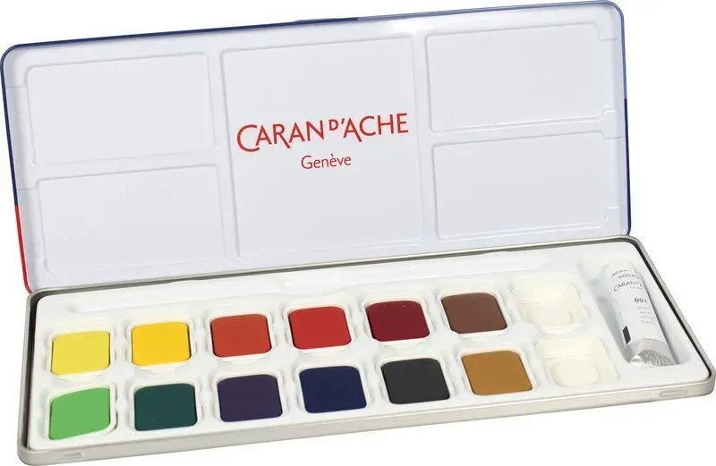 Caran D'Ache Box of 13 Gouache Watercolor Paints