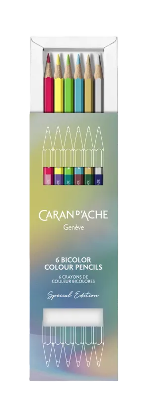 Caran d’Ache Claim Your Style: Special Edition Box of 6 Two-Tone Pencils with 12 Shades