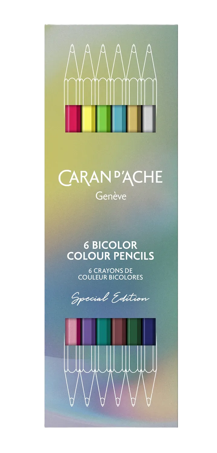 Caran d’Ache Claim Your Style: Special Edition Box of 6 Two-Tone Pencils with 12 Shades