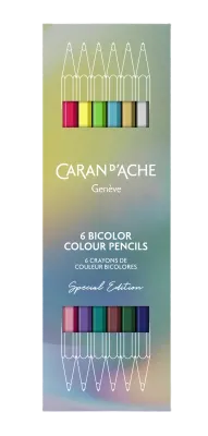 Caran d’Ache Claim Your Style: Special Edition Box of 6 Two-Tone Pencils with 12 Shades