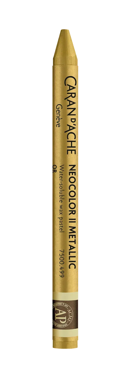 Caran D&#39;Ache Classic Neocolor II Water Soluble Metallic Pastels Gold Color