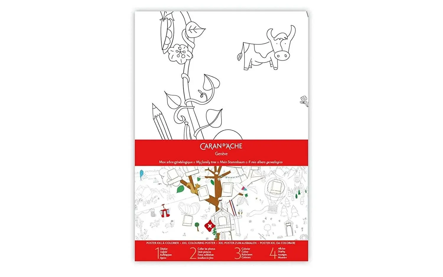 Caran D'Ache Family Tree XXL Poster 4 Pencils