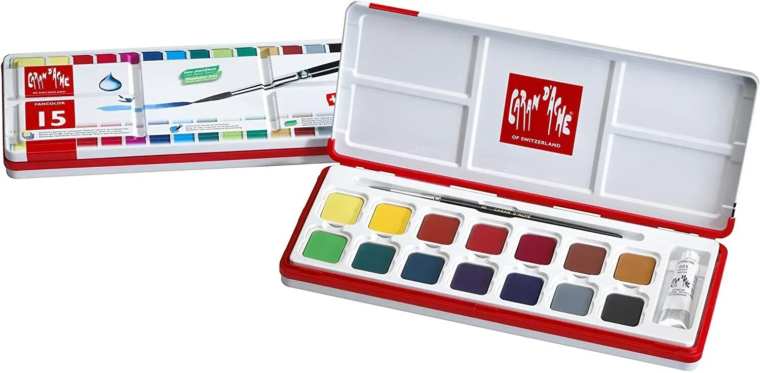 Caran D&#39;Ache Fancolor Gouache 15 Colour Tablets
