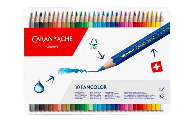 Caran D&#39;Ache Fancolor Pencils Assorted 30 Pcs