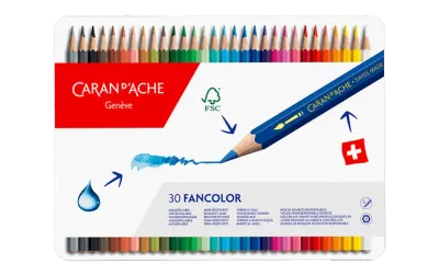 Caran D&#39;Ache Fancolor Pencils Assorted 30 Pcs