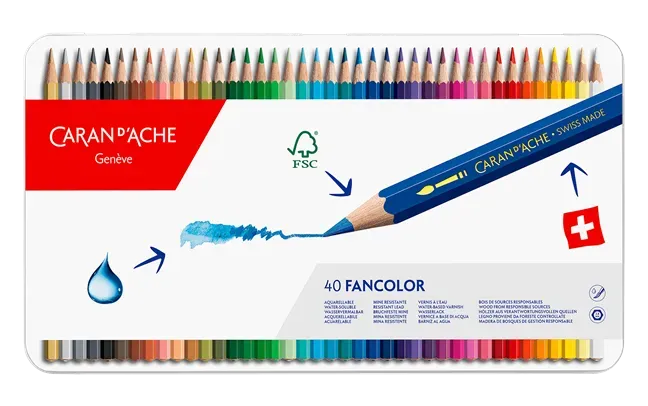 Caran D&#39;Ache Fancolor Pencils Assorted 40 Pcs