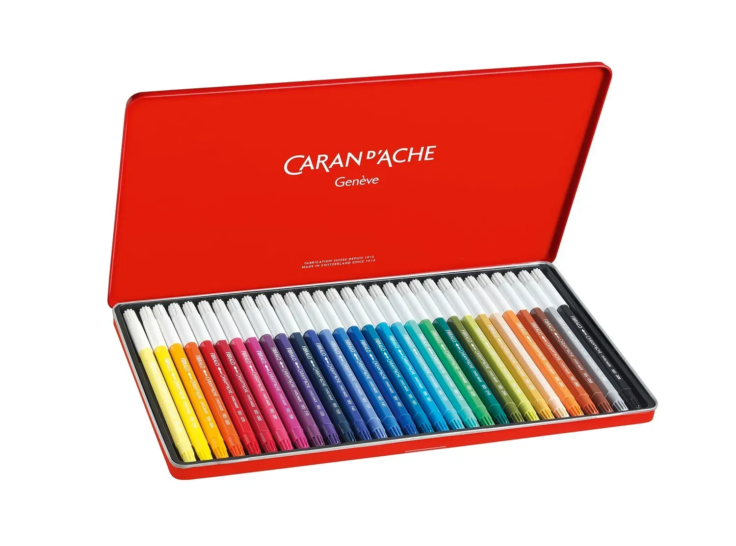 Caran D'Ache Fibralo Metal Box 30 Colours Tipped