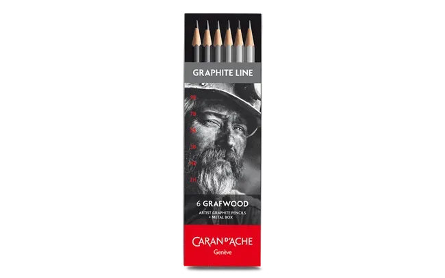 Caran d’Ache Grafwood Graphite Pencil Set: 6 Hardness Levels for Art &amp; Design