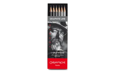 Caran d’Ache Grafwood Graphite Pencil Set: 6 Hardness Levels for Art &amp; Design