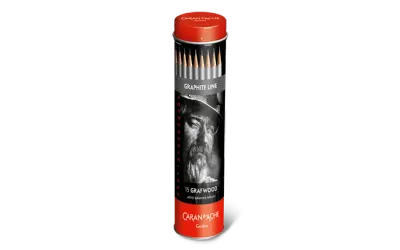 Caran d’Ache Grafwood Graphite Line: Box of 15 Hardness Degrees for Professionals