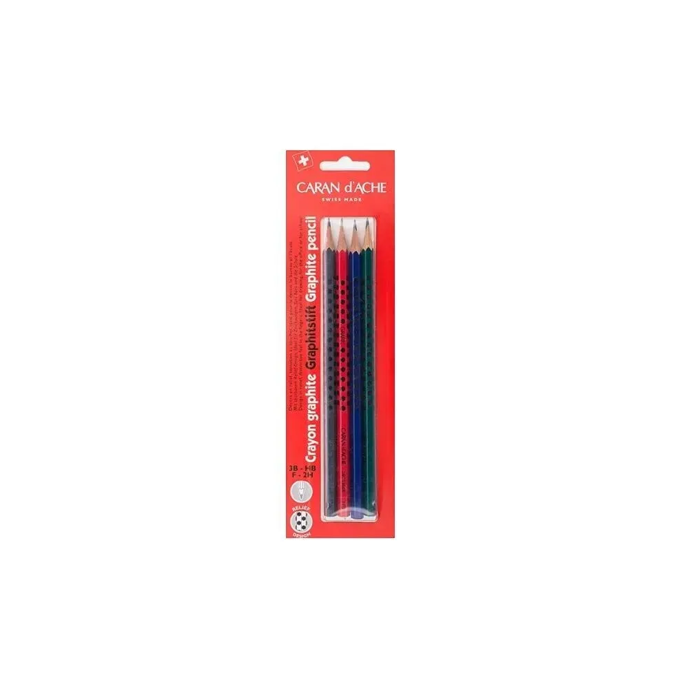 Caran D&#39;Ache Grafik Edelweiss Pencil 3B/Hb/F/2H 4 Pcs
