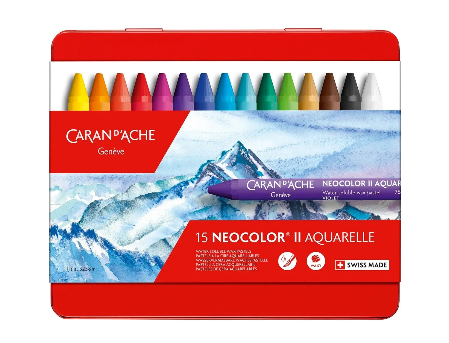 Caran D&#39;Ache Neocolor II Water Soluble Pastels 15 Shades