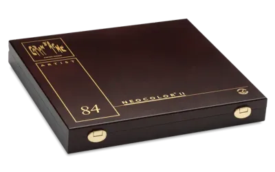 Caran d’Ache Neocolor II Aquarelle 84-colour wooden gift box featuring complete pastel collection in a premium wooden case